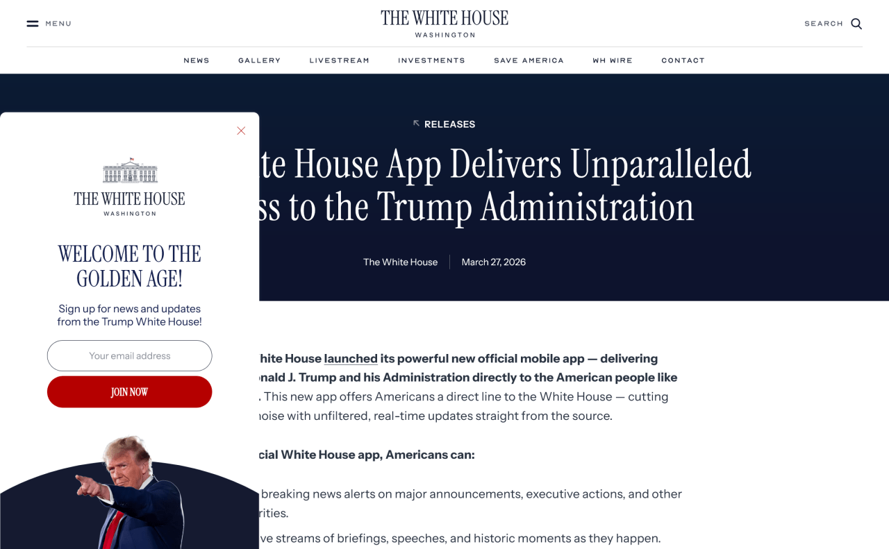 Of course there’s a White House app now, and of course it’s&nbsp;worthless