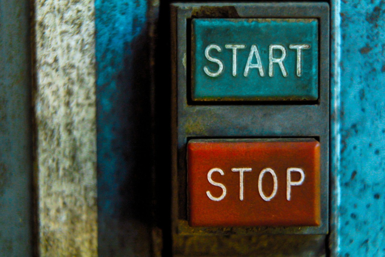 On red and blue&nbsp;buttons